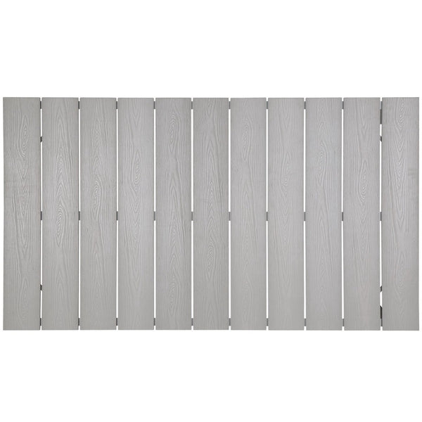 Modway Furniture Maine 63" Outdoor Patio Dining Table - Durable, Stylish, Weather-Resistant for Year-Round Use White Light Gray EEI-1508-WHI-LGR