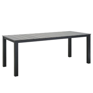 Modway Furniture Maine 80" Coastal-Inspired Outdoor Patio Dining Table with Durable Weather-Resistant Design Brown Gray EEI-1509-BRN-GRY