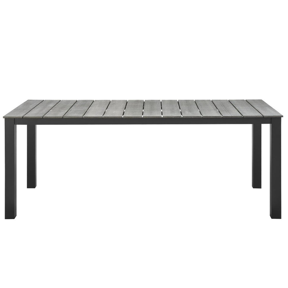 Modway Furniture Maine 80" Coastal-Inspired Outdoor Patio Dining Table with Durable Weather-Resistant Design Brown Gray EEI-1509-BRN-GRY