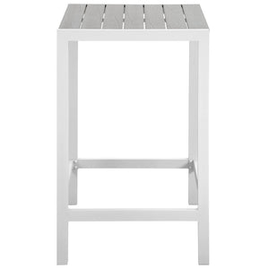 Modway Furniture Maine Outdoor Patio Bar Table – Stylish, Durable, and Weather-Resistant for Modern Outdoor Spaces White Light Gray EEI-1511-WHI-LGR