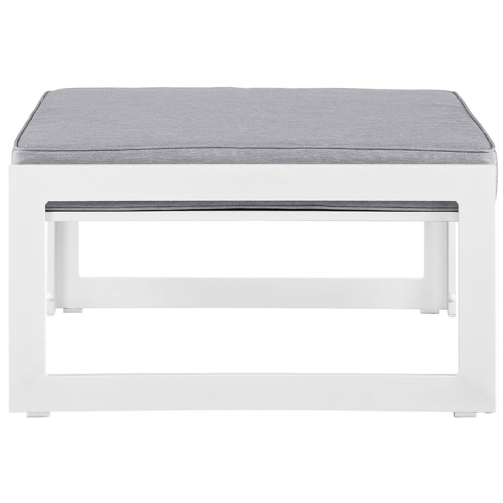 Modway Furniture Fortuna Outdoor Patio Ottoman - Modern Versatile Bench with All-Weather Cushions for Stylish Seating EEI-1521-WHI-GRY