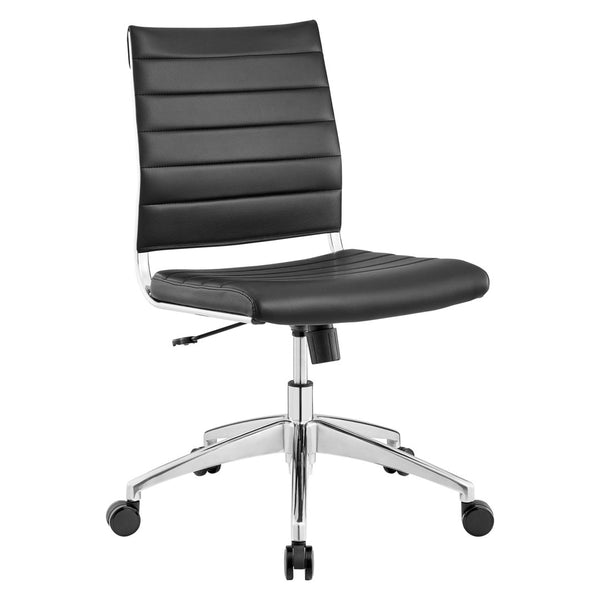 Modway Furniture Jive Armless Mid Back Office Chair - Ergonomic Design for Comfort, Style, and Productivity in Workspaces Black EEI-1525-BLK