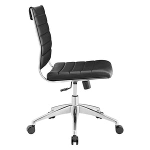 Modway Furniture Jive Armless Mid Back Office Chair - Ergonomic Design for Comfort, Style, and Productivity in Workspaces Black EEI-1525-BLK
