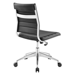 Modway Furniture Jive Armless Mid Back Office Chair - Ergonomic Design for Comfort, Style, and Productivity in Workspaces Black EEI-1525-BLK