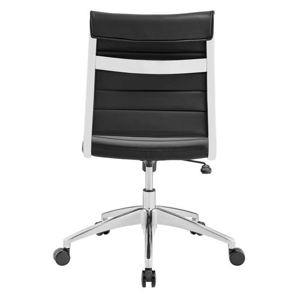 Modway Furniture Jive Armless Mid Back Office Chair - Ergonomic Design for Comfort, Style, and Productivity in Workspaces Black EEI-1525-BLK