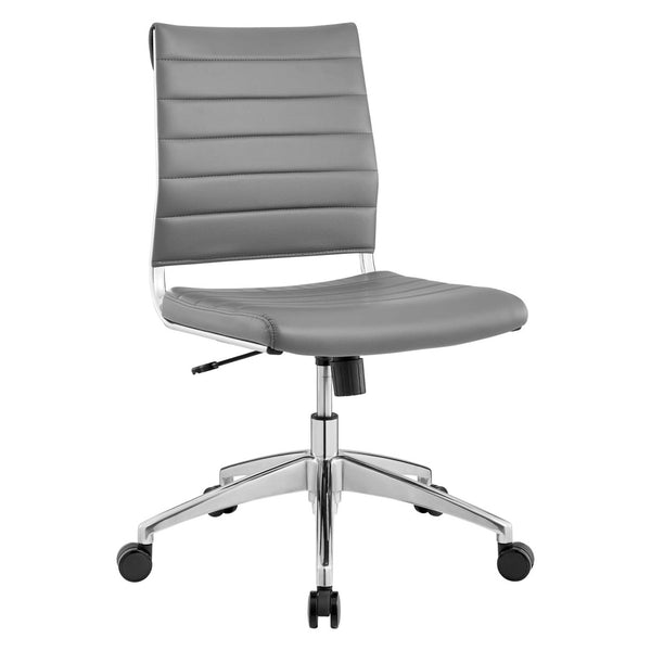 Modway Furniture Jive Armless Mid Back Office Chair - Ergonomic Design for Comfort, Style, and Productivity in Workspaces Gray EEI-1525-GRY