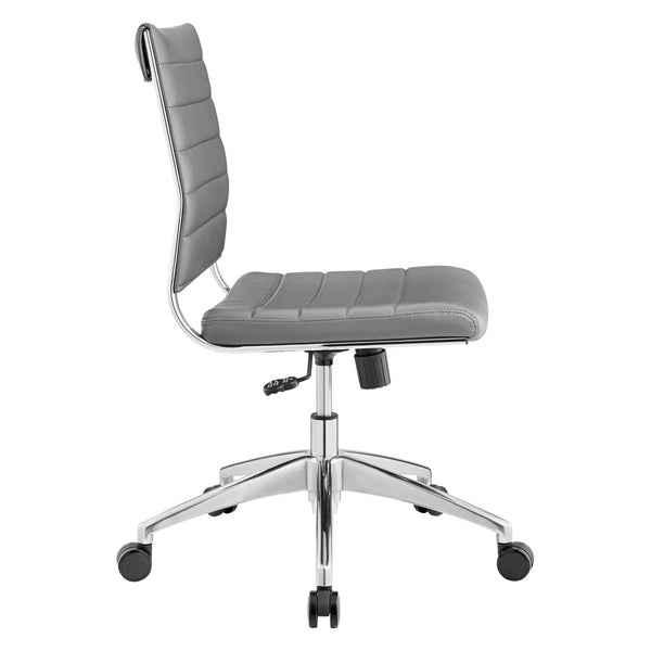 Modway Furniture Jive Armless Mid Back Office Chair - Ergonomic Design for Comfort, Style, and Productivity in Workspaces Gray EEI-1525-GRY