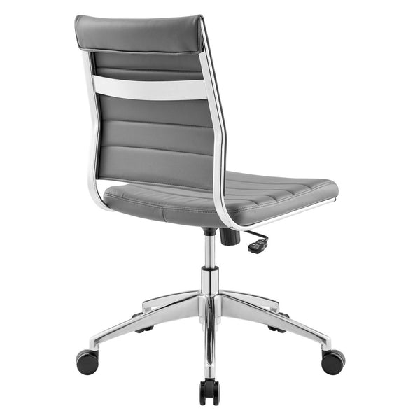 Modway Furniture Jive Armless Mid Back Office Chair - Ergonomic Design for Comfort, Style, and Productivity in Workspaces Gray EEI-1525-GRY