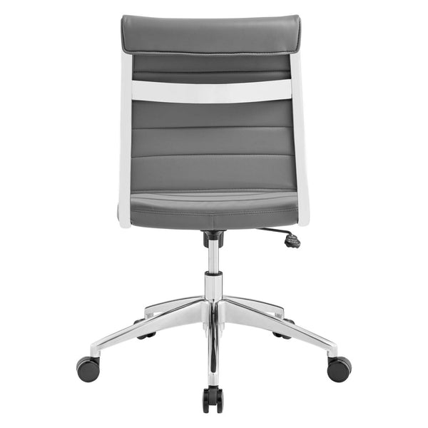Modway Furniture Jive Armless Mid Back Office Chair - Ergonomic Design for Comfort, Style, and Productivity in Workspaces Gray EEI-1525-GRY