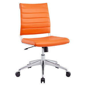 Modway Furniture Jive Armless Mid Back Office Chair - Ergonomic Design for Comfort, Style, and Productivity in Workspaces Orange EEI-1525-ORA