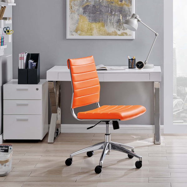 Modway Furniture Jive Armless Mid Back Office Chair - Ergonomic Design for Comfort, Style, and Productivity in Workspaces Orange EEI-1525-ORA