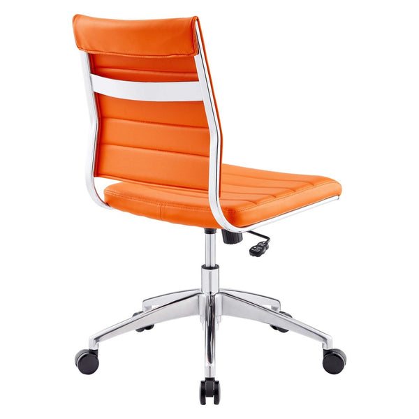 Modway Furniture Jive Armless Mid Back Office Chair - Ergonomic Design for Comfort, Style, and Productivity in Workspaces Orange EEI-1525-ORA
