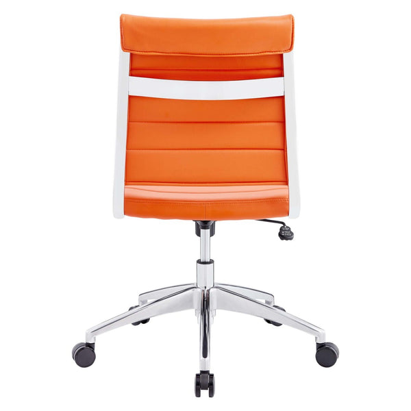 Modway Furniture Jive Armless Mid Back Office Chair - Ergonomic Design for Comfort, Style, and Productivity in Workspaces Orange EEI-1525-ORA
