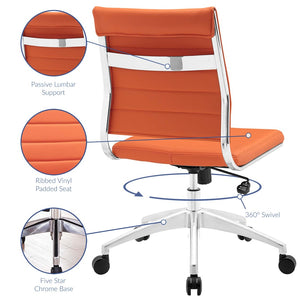 Modway Furniture Jive Armless Mid Back Office Chair - Ergonomic Design for Comfort, Style, and Productivity in Workspaces Orange EEI-1525-ORA