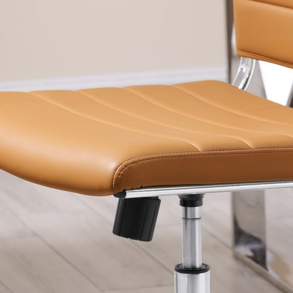 Modway Furniture Jive Armless Mid Back Office Chair - Ergonomic Design for Comfort, Style, and Productivity in Workspaces Tan EEI-1525-TAN