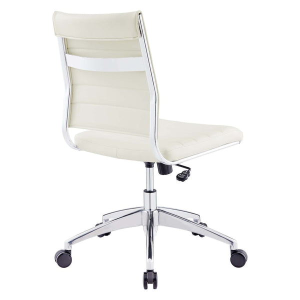 Modway Furniture Jive Armless Mid Back Office Chair - Ergonomic Design for Comfort, Style, and Productivity in Workspaces White EEI-1525-WHI