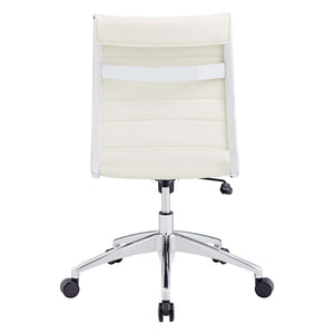 Modway Furniture Jive Armless Mid Back Office Chair - Ergonomic Design for Comfort, Style, and Productivity in Workspaces White EEI-1525-WHI
