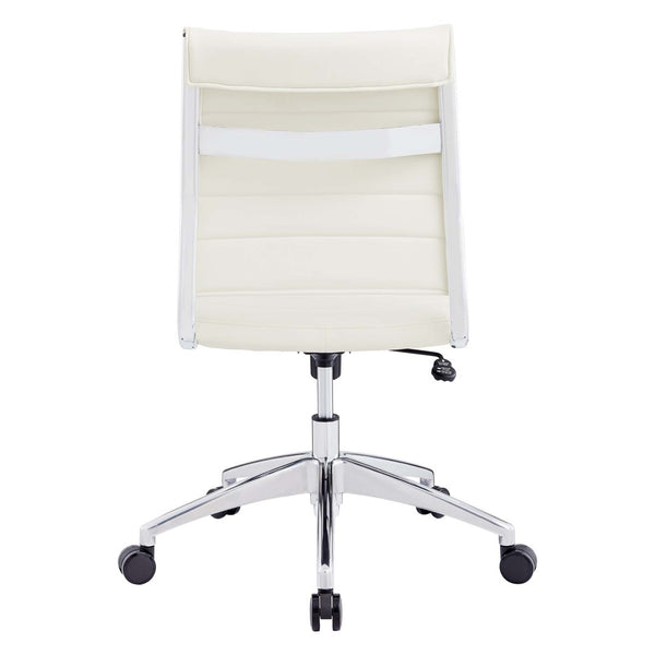 Modway Furniture Jive Armless Mid Back Office Chair - Ergonomic Design for Comfort, Style, and Productivity in Workspaces White EEI-1525-WHI