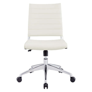 Modway Furniture Jive Armless Mid Back Office Chair - Ergonomic Design for Comfort, Style, and Productivity in Workspaces White EEI-1525-WHI
