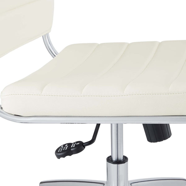 Modway Furniture Jive Armless Mid Back Office Chair - Ergonomic Design for Comfort, Style, and Productivity in Workspaces White EEI-1525-WHI