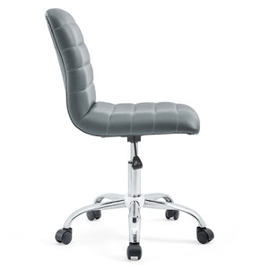 Modway Furniture Ripple Armless Mid Back Vinyl Office Chair - Versatile Comfort for Modern Workspaces & Meetings Gray EEI-1532-GRY