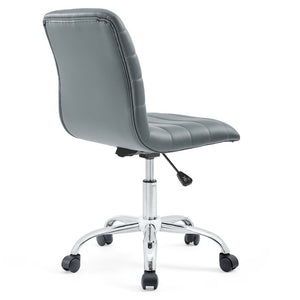 Modway Furniture Ripple Armless Mid Back Vinyl Office Chair - Versatile Comfort for Modern Workspaces & Meetings Gray EEI-1532-GRY