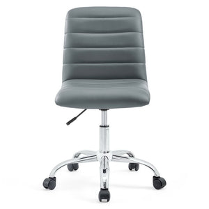 Modway Furniture Ripple Armless Mid Back Vinyl Office Chair - Versatile Comfort for Modern Workspaces & Meetings Gray EEI-1532-GRY