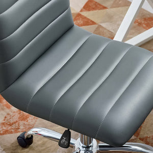 Modway Furniture Ripple Armless Mid Back Vinyl Office Chair - Versatile Comfort for Modern Workspaces & Meetings Gray EEI-1532-GRY
