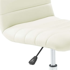 Modway Furniture Ripple Armless Mid Back Vinyl Office Chair - Versatile Comfort for Modern Workspaces & Meetings White EEI-1532-WHI