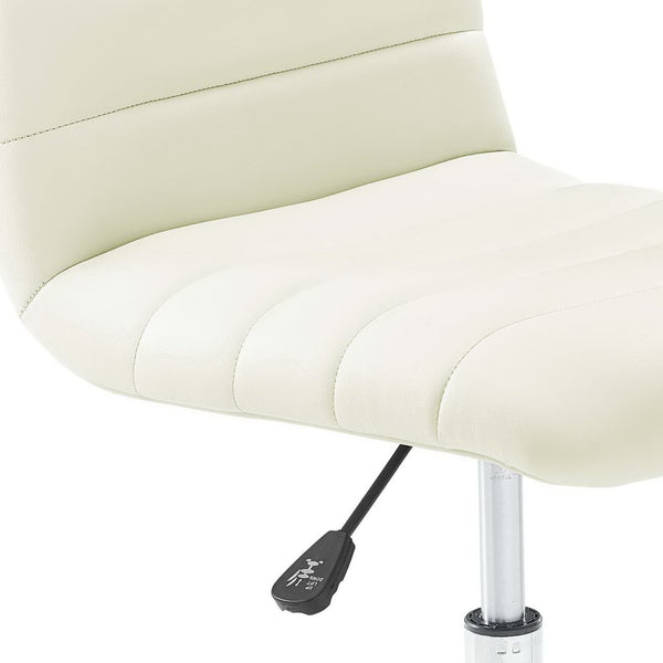 Modway Furniture Ripple Armless Mid Back Vinyl Office Chair - Versatile Comfort for Modern Workspaces & Meetings White EEI-1532-WHI