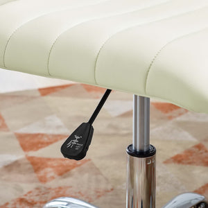 Modway Furniture Ripple Armless Mid Back Vinyl Office Chair - Versatile Comfort for Modern Workspaces & Meetings White EEI-1532-WHI