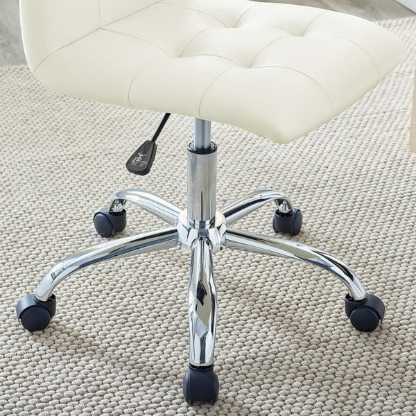 Modway Furniture Prim Armless Mid Back Office Chair - Modern Faux Leather Design with Adjustable Height & Mobility White EEI-1533-WHI