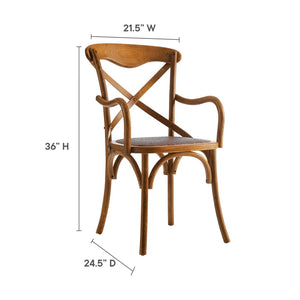 Modway Furniture Gear Dining Armchair - Rustic Walnut Comfort with Open Backrest for Modern and Cozy Dining Spaces EEI-1538-WAL