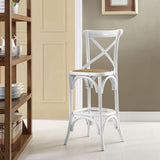 Modway Furniture Gear Bar Stool White 19.5 x 16.5 x 47