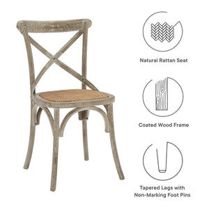 Modway Furniture Gear Dining Side Chair by Modway - Timeless Rustic Charm for Your Dining Room or Kitchen Space Gray EEI-1541-GRY
