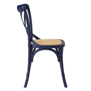 Modway Furniture Gear Dining Side Chair by Modway - Timeless Rustic Charm for Your Dining Room or Kitchen Space Midnight Blue EEI-1541-MID