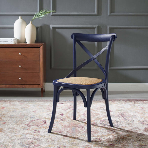 Modway Furniture Gear Dining Side Chair by Modway - Timeless Rustic Charm for Your Dining Room or Kitchen Space Midnight Blue EEI-1541-MID