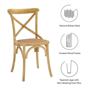 Modway Furniture Gear Dining Side Chair by Modway - Timeless Rustic Charm for Your Dining Room or Kitchen Space Natural EEI-1541-NAT