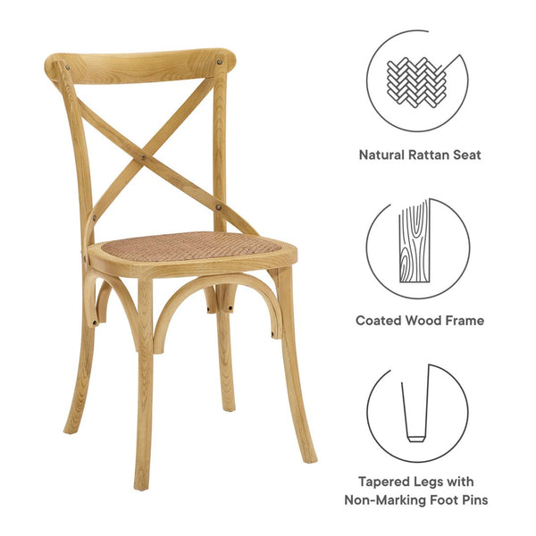 Modway Furniture Gear Dining Side Chair by Modway - Timeless Rustic Charm for Your Dining Room or Kitchen Space Natural EEI-1541-NAT