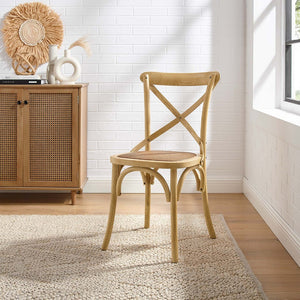 Modway Furniture Gear Dining Side Chair by Modway - Timeless Rustic Charm for Your Dining Room or Kitchen Space Natural EEI-1541-NAT