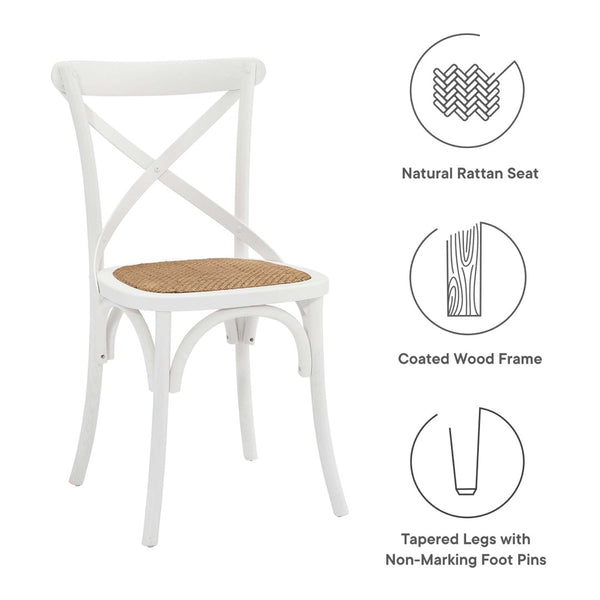 Modway Furniture Gear Dining Side Chair by Modway - Timeless Rustic Charm for Your Dining Room or Kitchen Space White EEI-1541-WHI