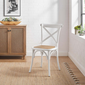 Modway Furniture Gear Dining Side Chair by Modway - Timeless Rustic Charm for Your Dining Room or Kitchen Space White EEI-1541-WHI