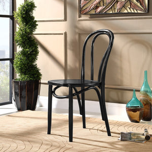 Modway Furniture Eon Dining Side Chair by Modway - Vintage-Inspired Comfort for Modern Spaces and Dining Areas Black EEI-1543-BLK