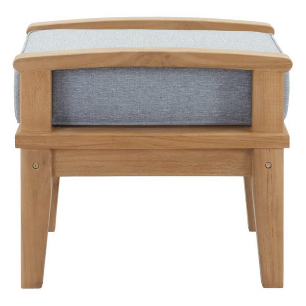 Modway Furniture Marina 6 Piece Outdoor Patio Teak Set by Modway - Stylish Comfort and Durable Craftsmanship for All Seasons Natural Gray EEI-1597-NAT-GRY-SET