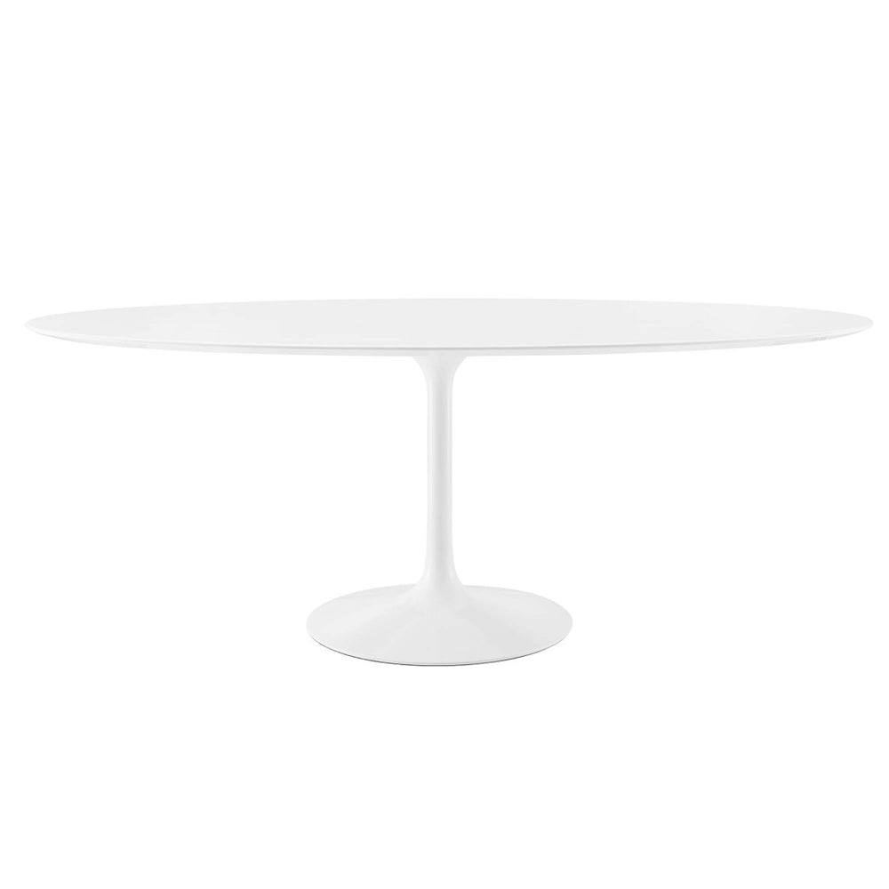 Modway Furniture Lippa 78" Oval Wood Dining Table - Modern Mid-Century Design, Seats 8, High-Gloss Finish & Metal Base EEI-1657-WHI