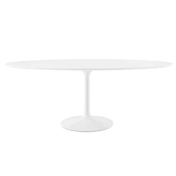 Modway Furniture Lippa 78" Oval Wood Dining Table - Modern Mid-Century Design, Seats 8, High-Gloss Finish & Metal Base EEI-1657-WHI