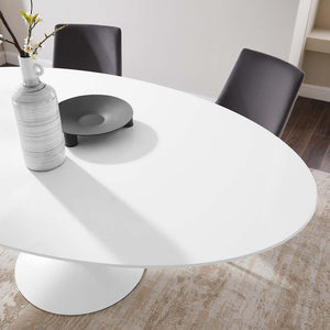 Modway Furniture Lippa 78" Oval Wood Dining Table - Modern Mid-Century Design, Seats 8, High-Gloss Finish & Metal Base EEI-1657-WHI