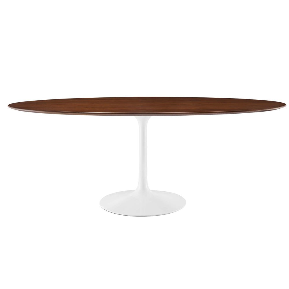Modway Furniture Lippa 78" Oval Wood Dining Table - Mid-Century Modern Design, Walnut Finish, Seats 8 Comfortably EEI-1661-WAL
