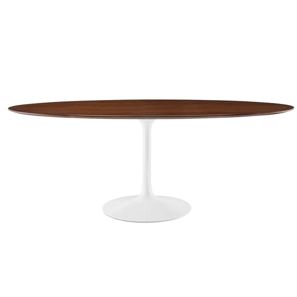 Modway Furniture Lippa 78" Oval Wood Dining Table - Mid-Century Modern Design, Walnut Finish, Seats 8 Comfortably EEI-1661-WAL