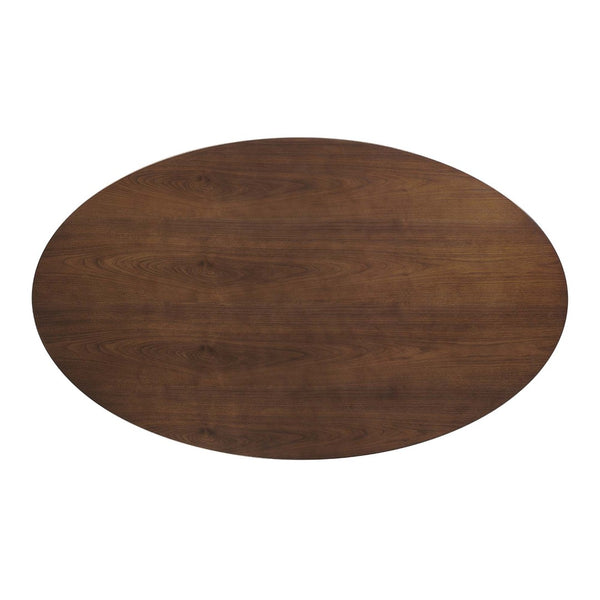 Modway Furniture Lippa 78" Oval Wood Dining Table - Mid-Century Modern Design, Walnut Finish, Seats 8 Comfortably EEI-1661-WAL